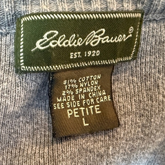 EDDIE BAUER women Classic Gray Zip-Up Sweater/size LP - Picture 10 of 10